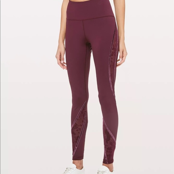 RARE Lululemon Wunder Under High-Rise Tight* Flocked 
Dark Adobe /Scatter Floral - Picture 1 of 6